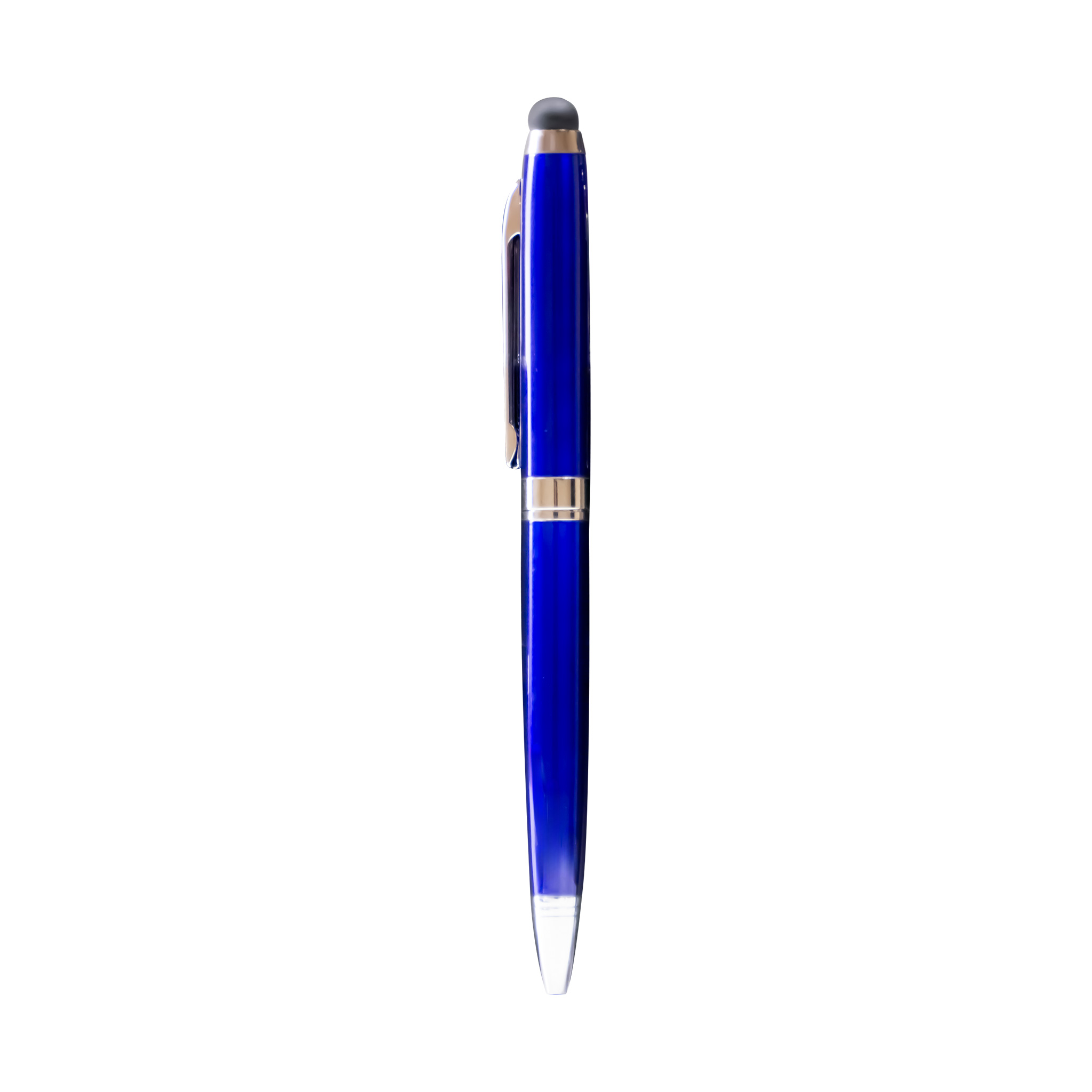 Metal Pen With Ring And Stylus Blue
