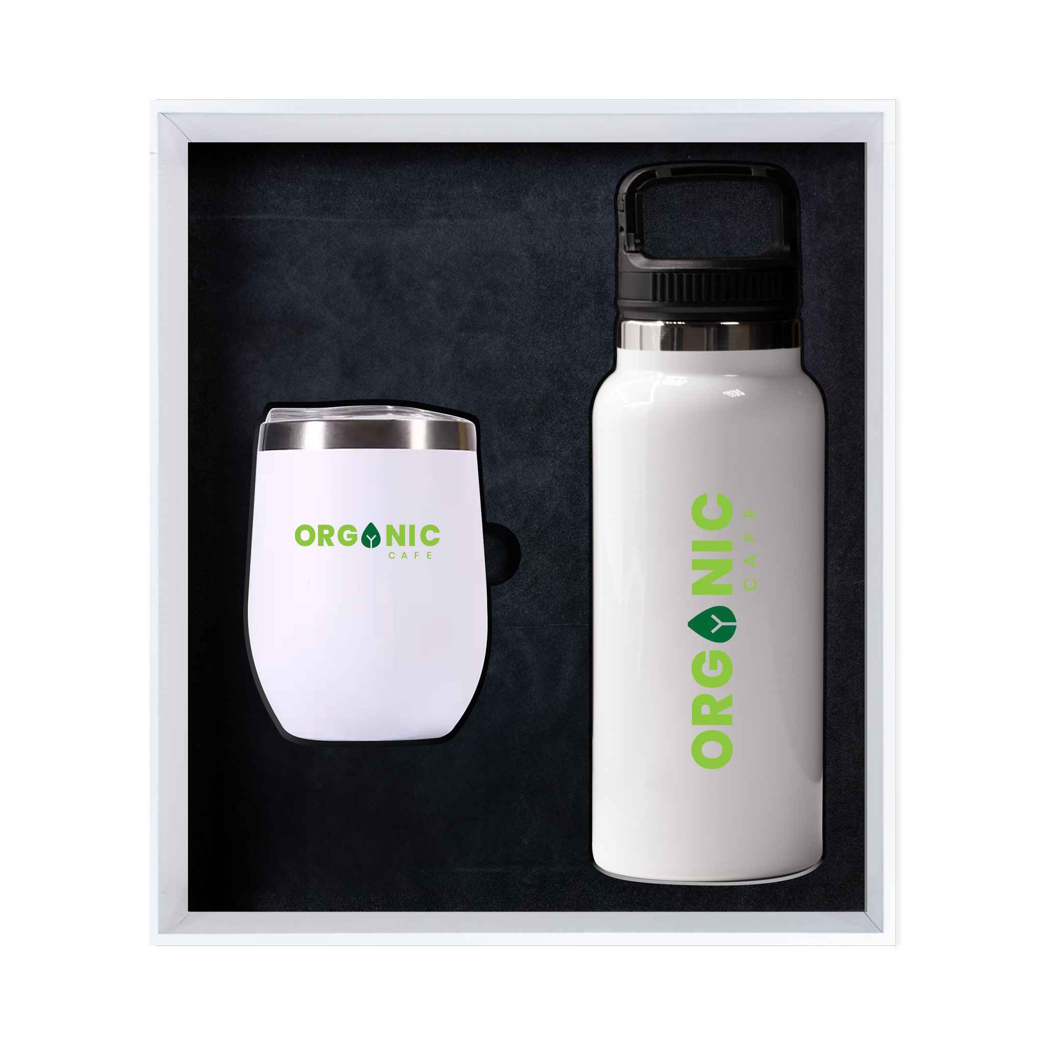 Drinkware Giftset with White Premium Bottle and Coffee mug