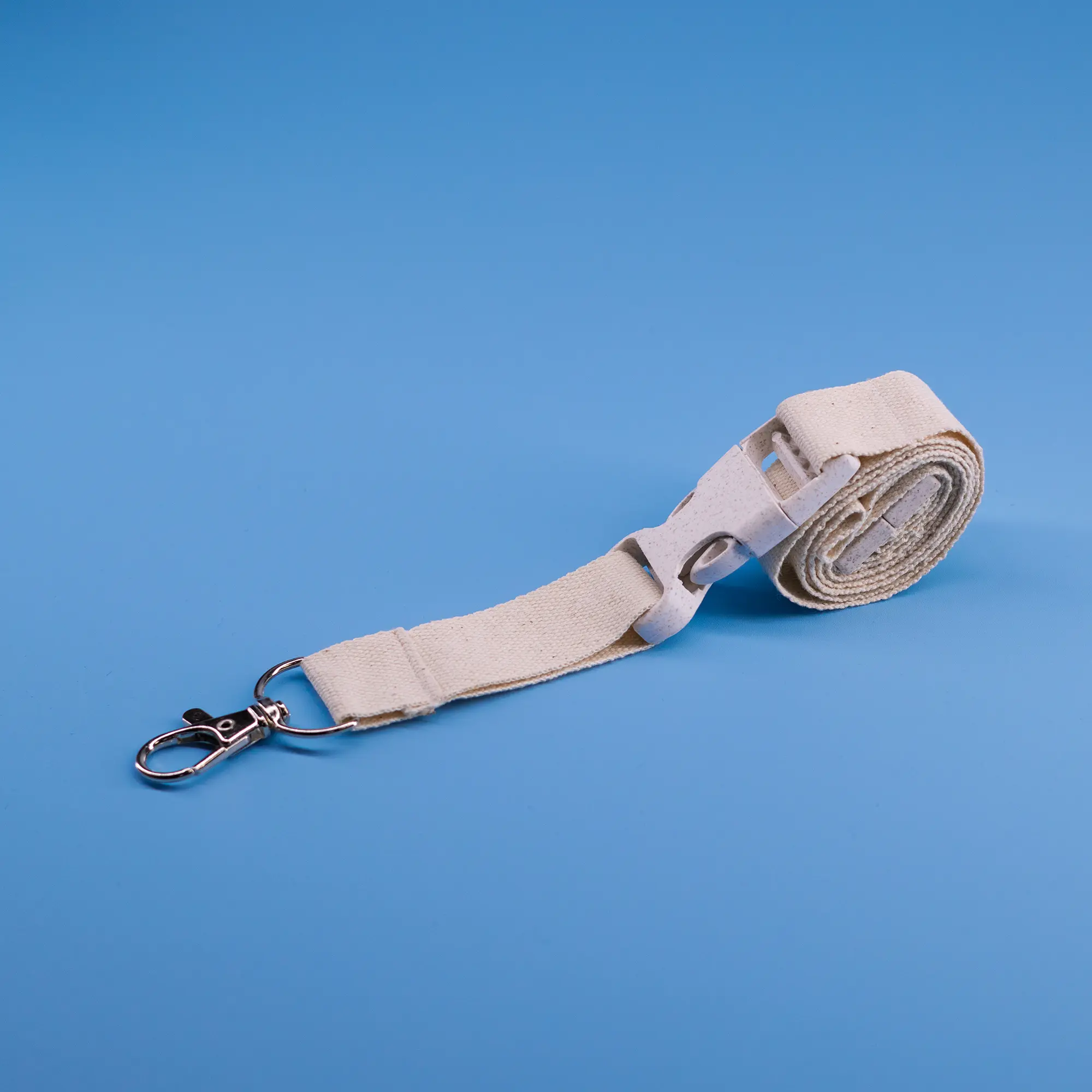 Cotton Lanyard with Wheat Straw Buckle – Eco-Friendly ID Holder