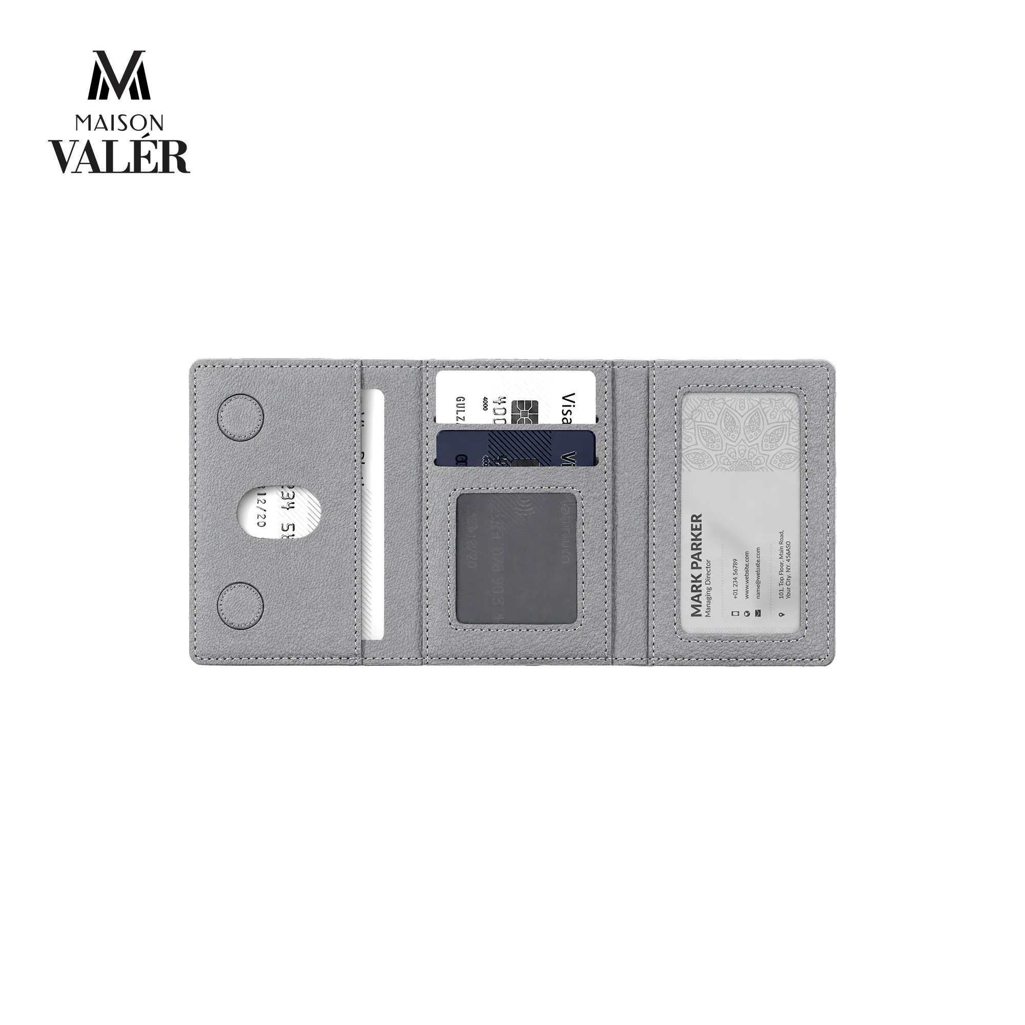 The Minimalist leather MagSafe card holder phone wallet custom logo corporate gift UAE