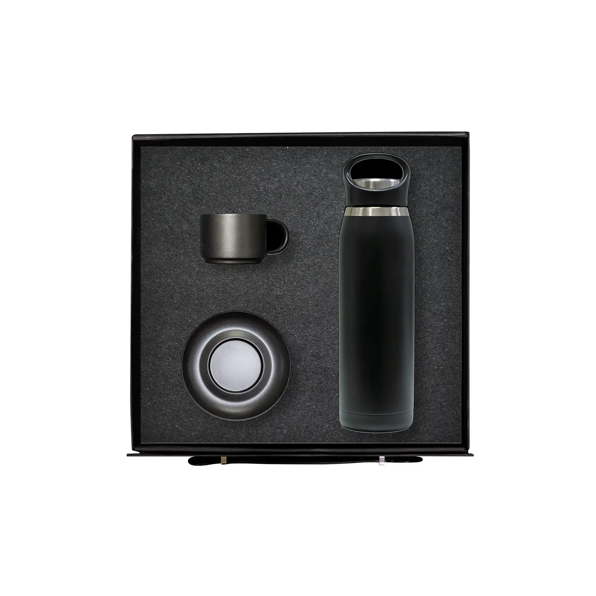 Urban Steel Duo black cup saucer stainless bottle corporate gift UAE