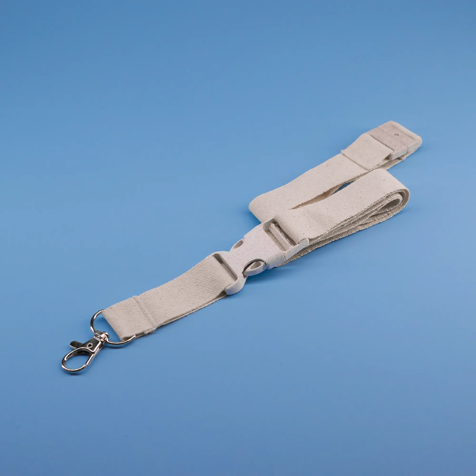 Cotton Lanyard with Wheat Straw Buckle – Eco-Friendly ID Holder