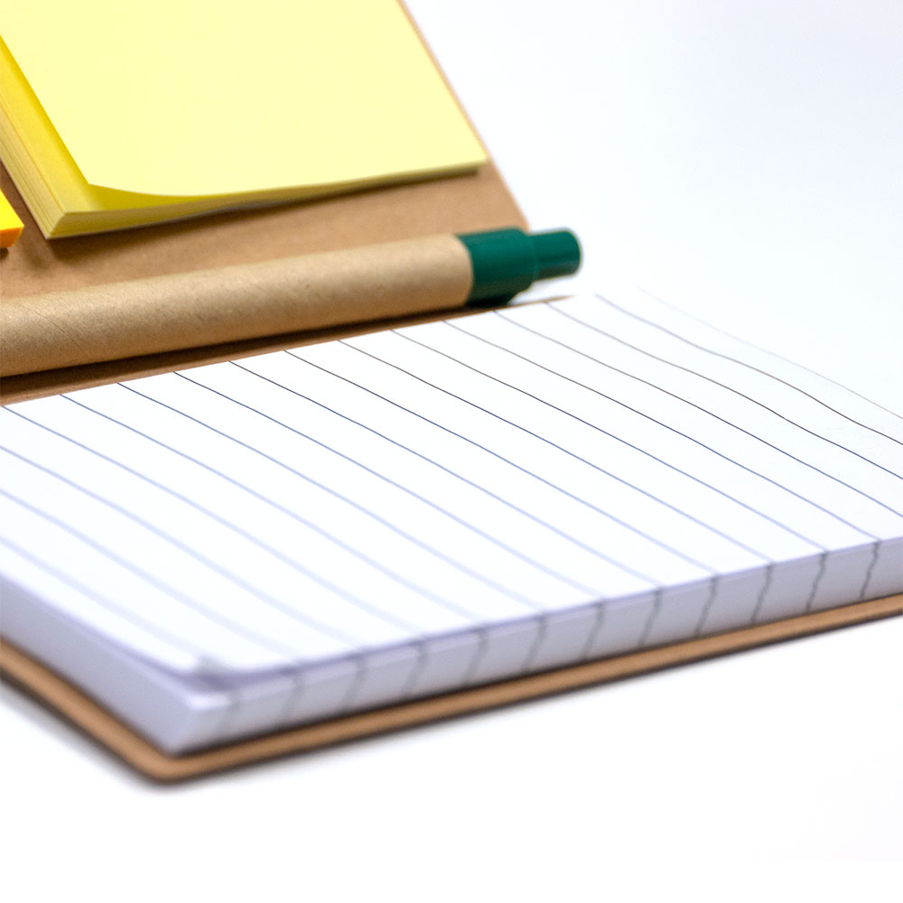 A6 Craft Notebook with Pen and Post-it Green