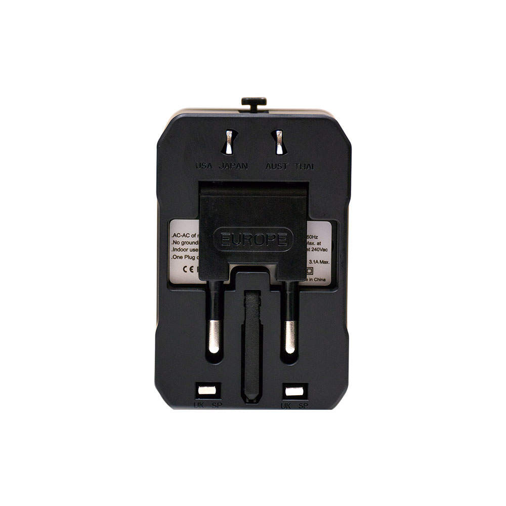 Universal Travel Adapter with Type C and USB A Ports