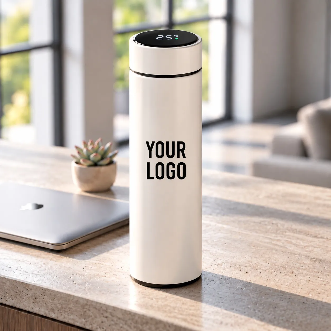 Smart LED Temperature Display Bottle – Navy Blue