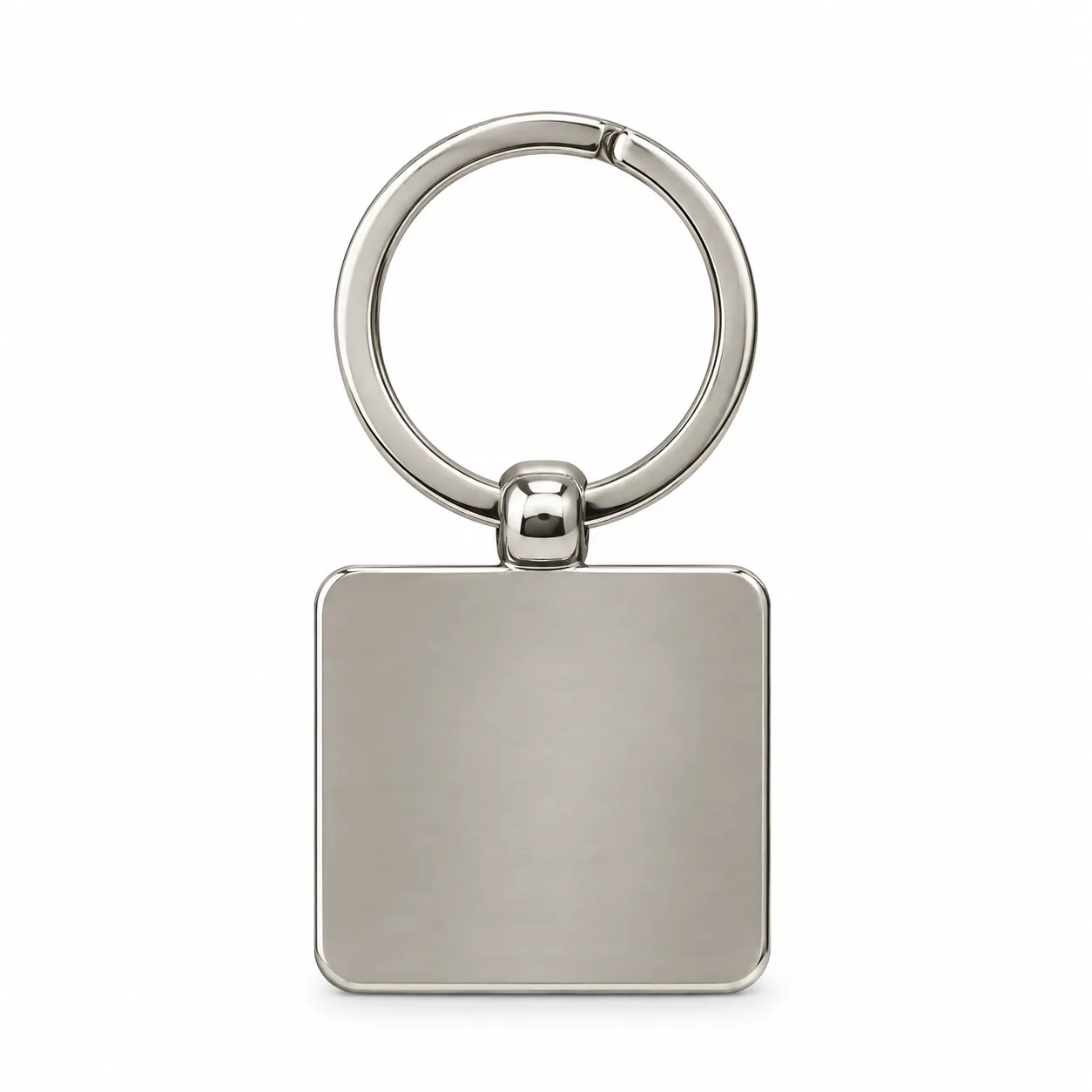 Silver Frame Square Plate Keychain