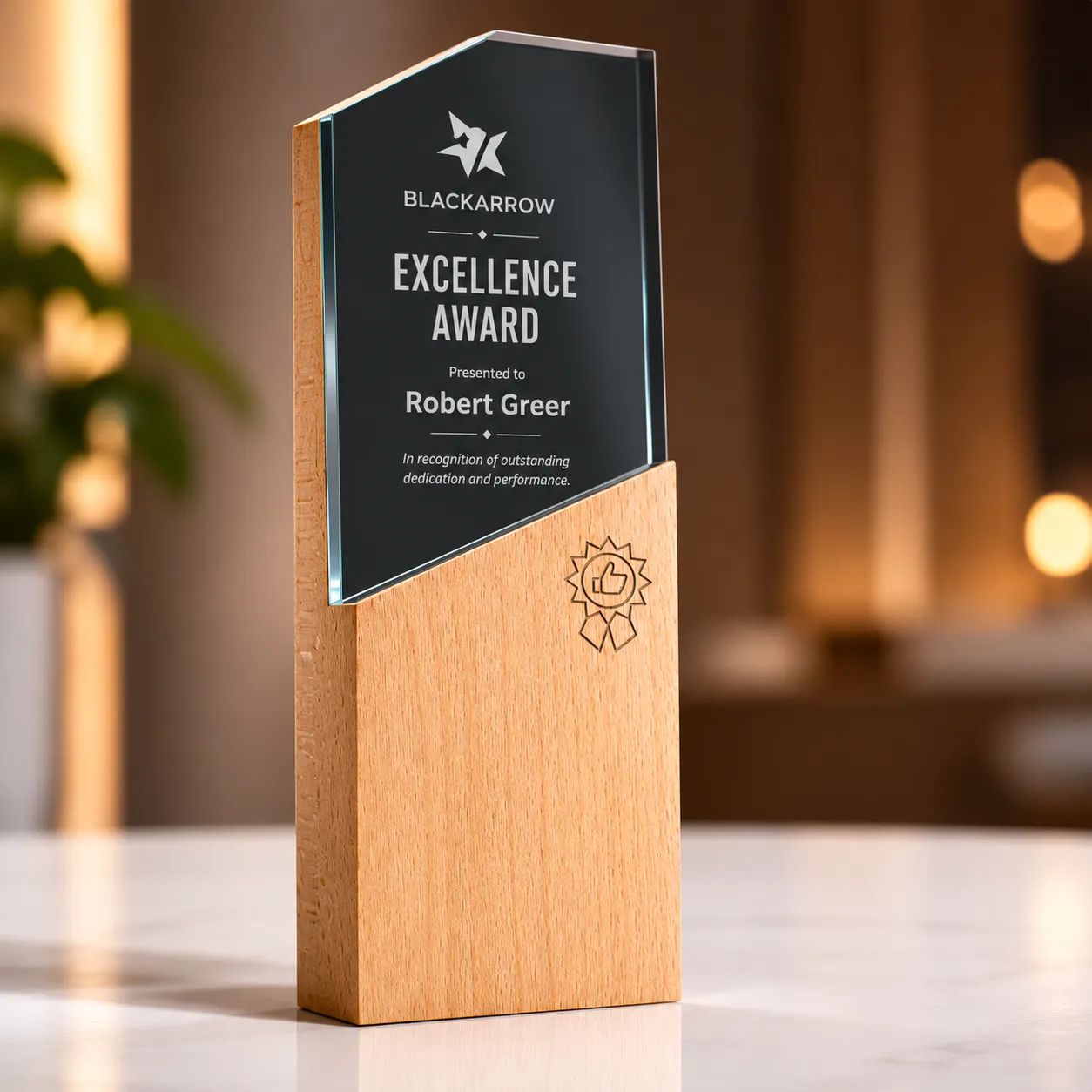 Wood & Crystal Trophy