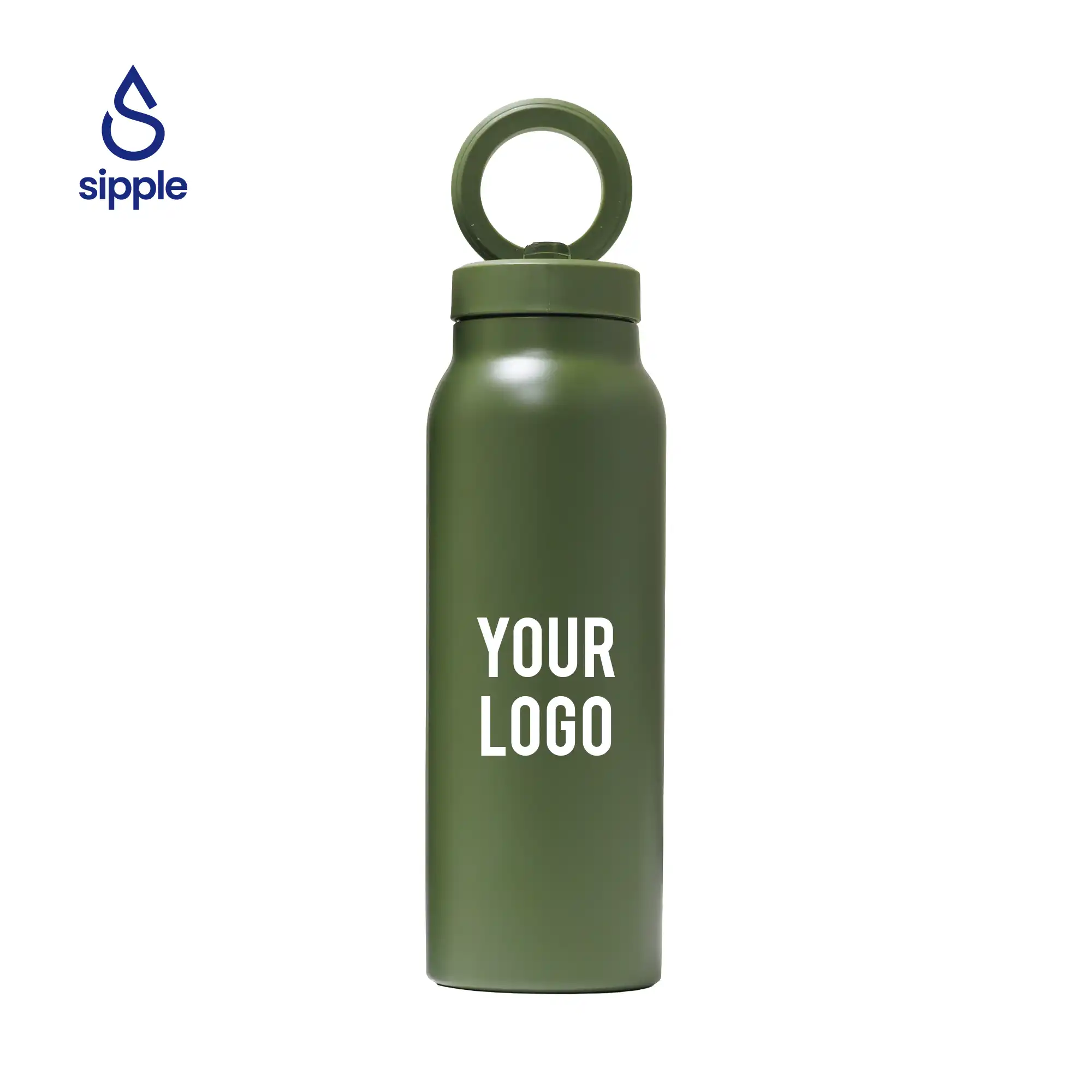 Magnetic insulated water bottle with phone holder in multiple colors