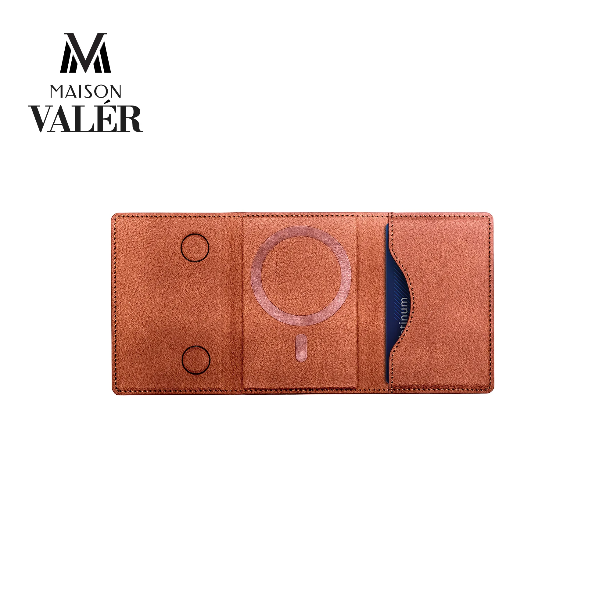 The Minimalist leather MagSafe card holder phone wallet custom logo corporate gift UAE