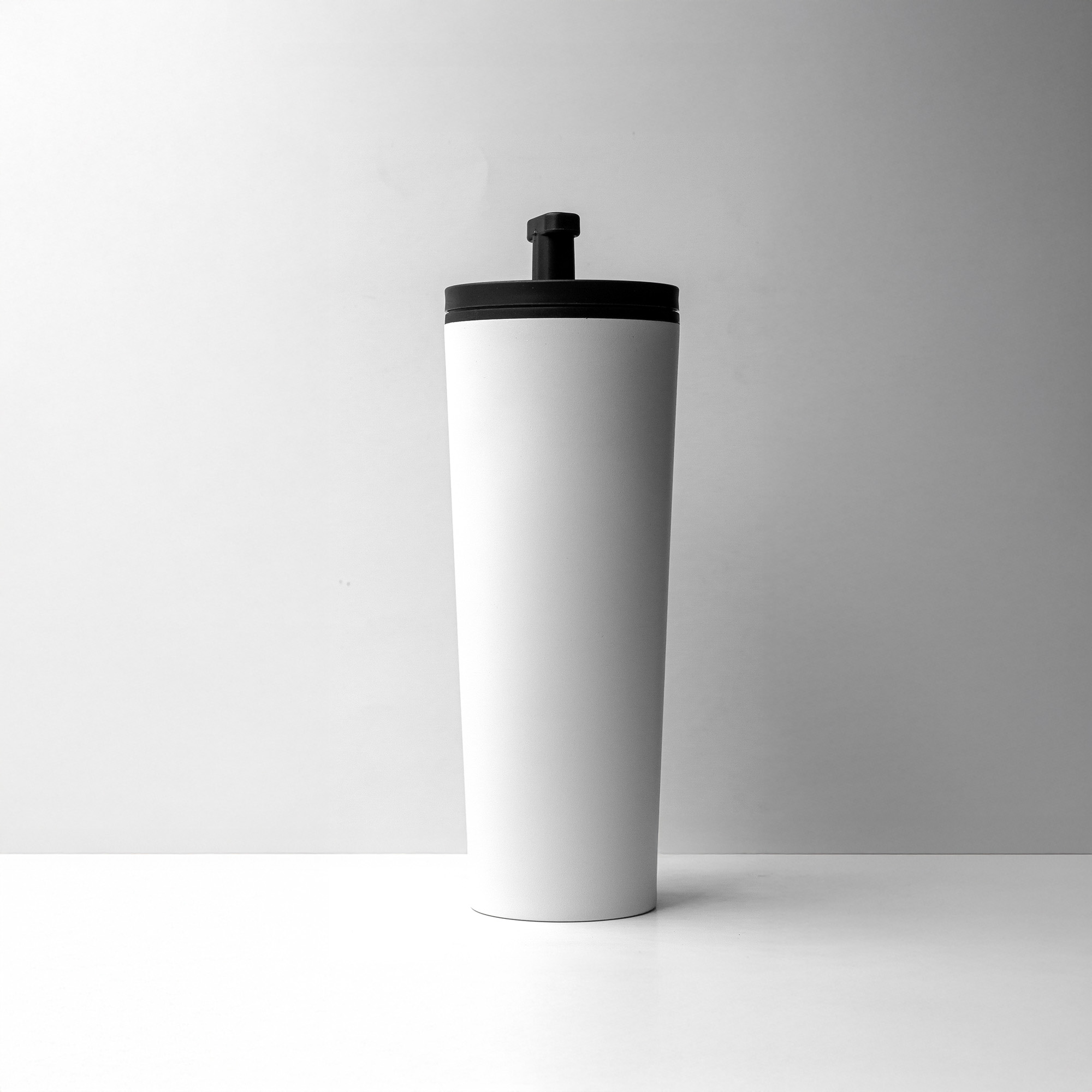 White Tumbler with Straw – Double Wall