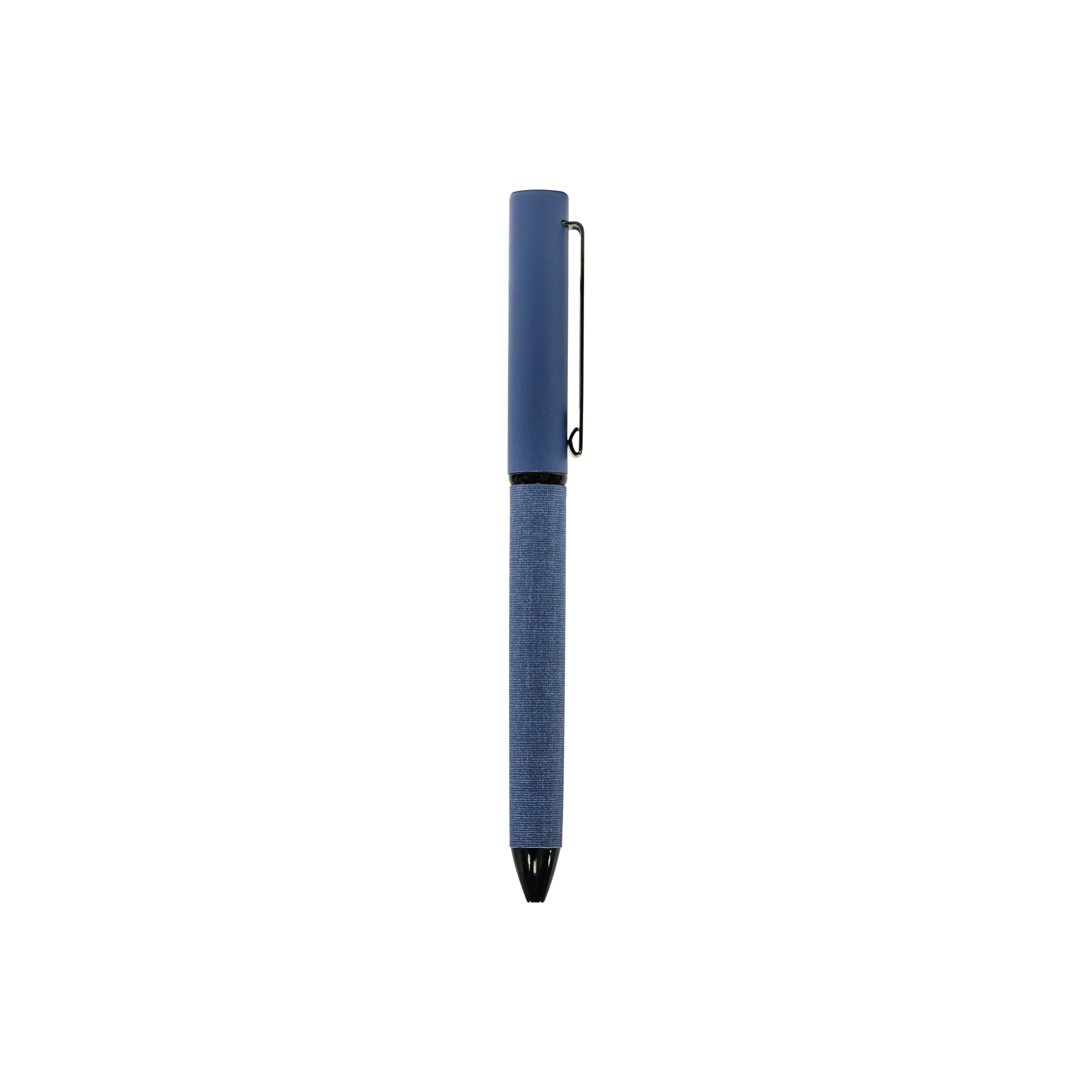 Blue metal pen with fabric feel barrel – 11612BL