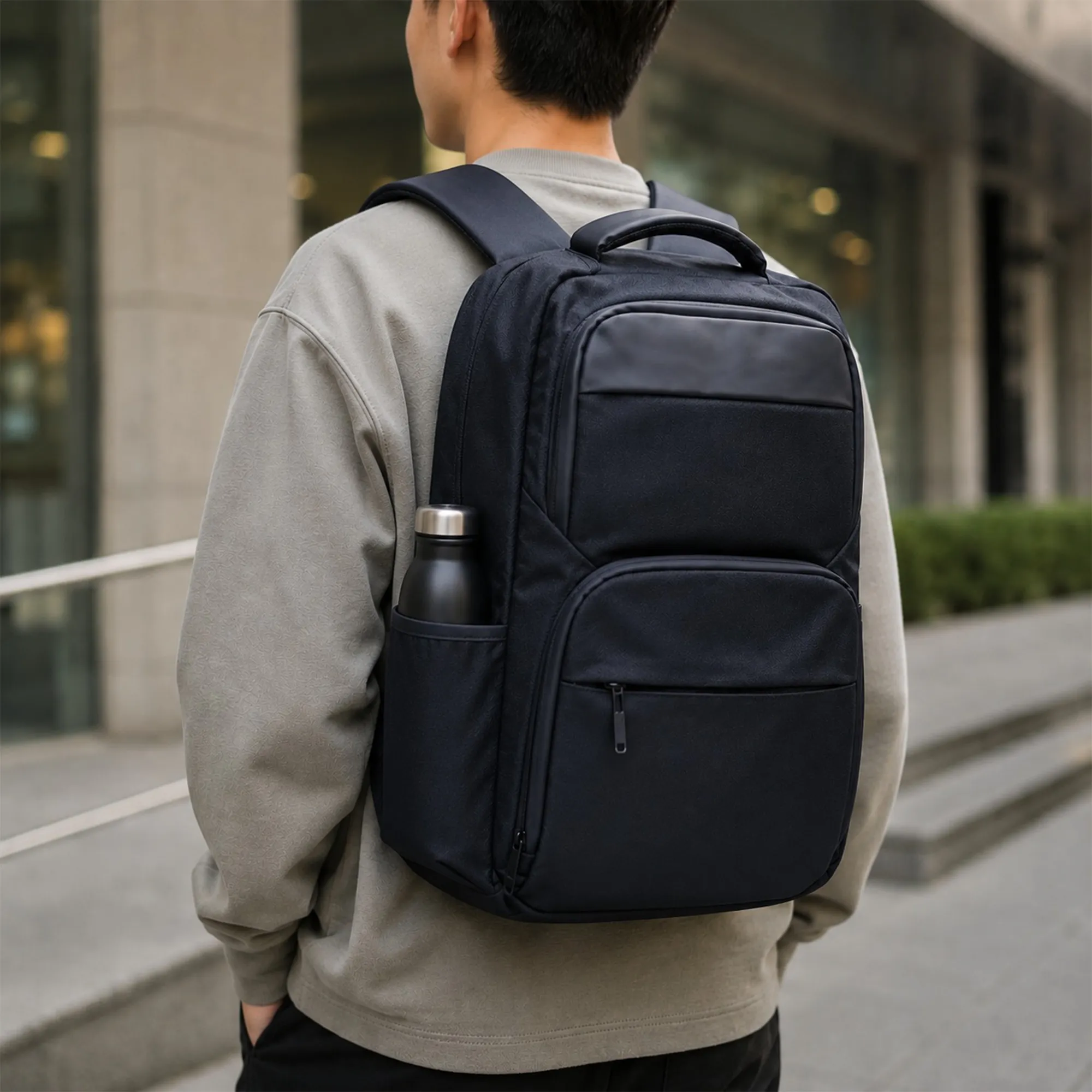 Premium corporate laptop backpack custom logo branding UAE executive gifting solution 