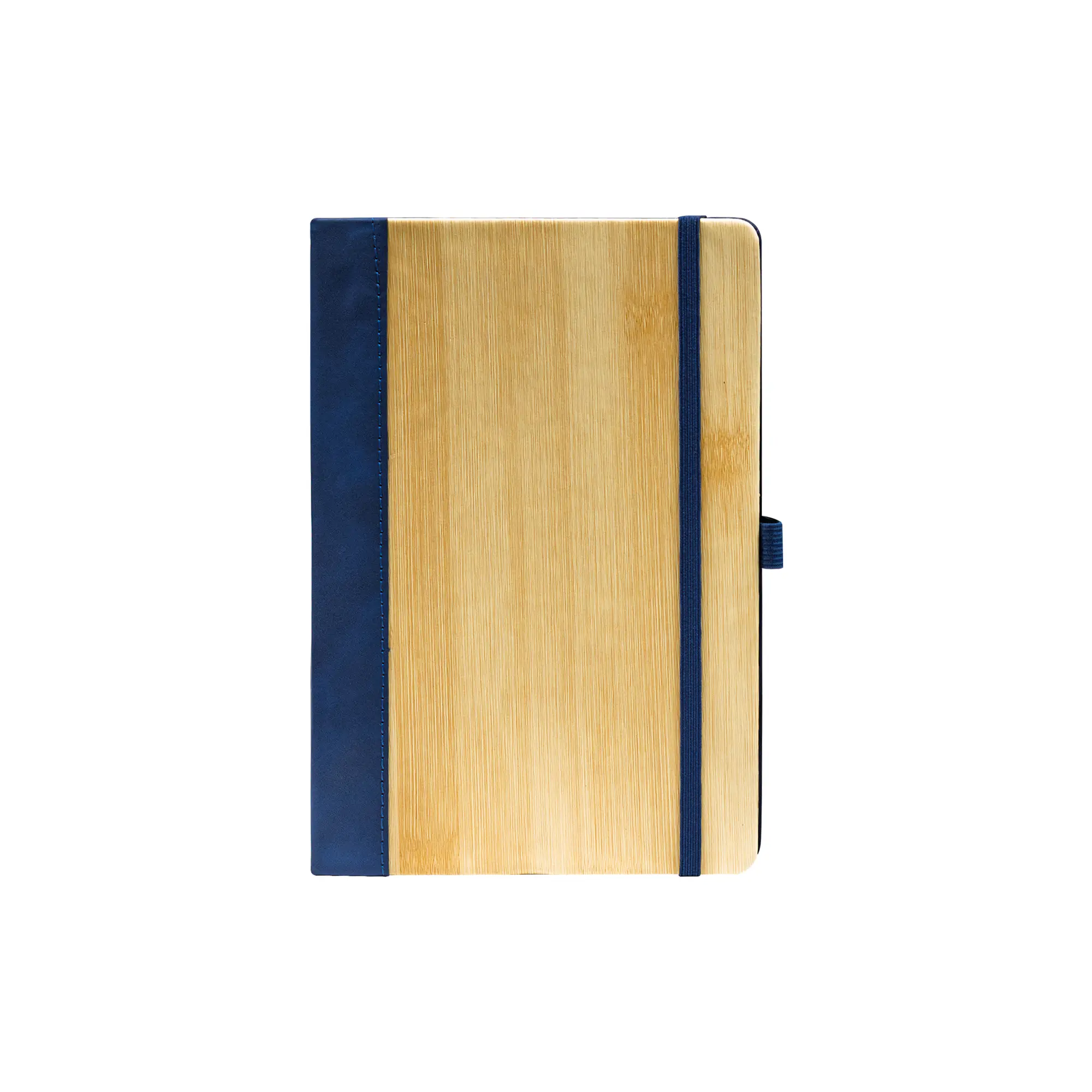 Promotional PU Notebook with Bamboo Finish Blue