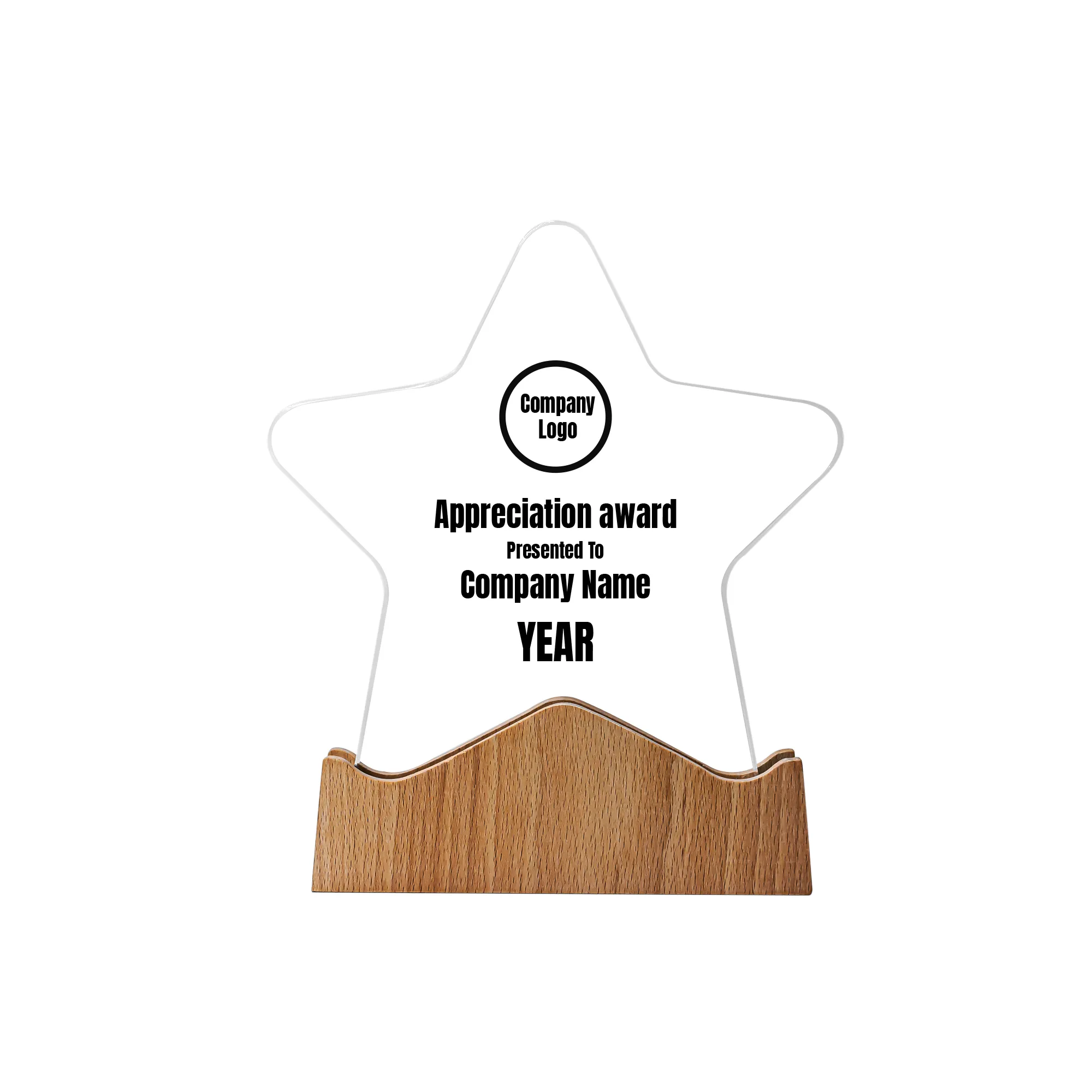 Star Shaped Wooden Trophy