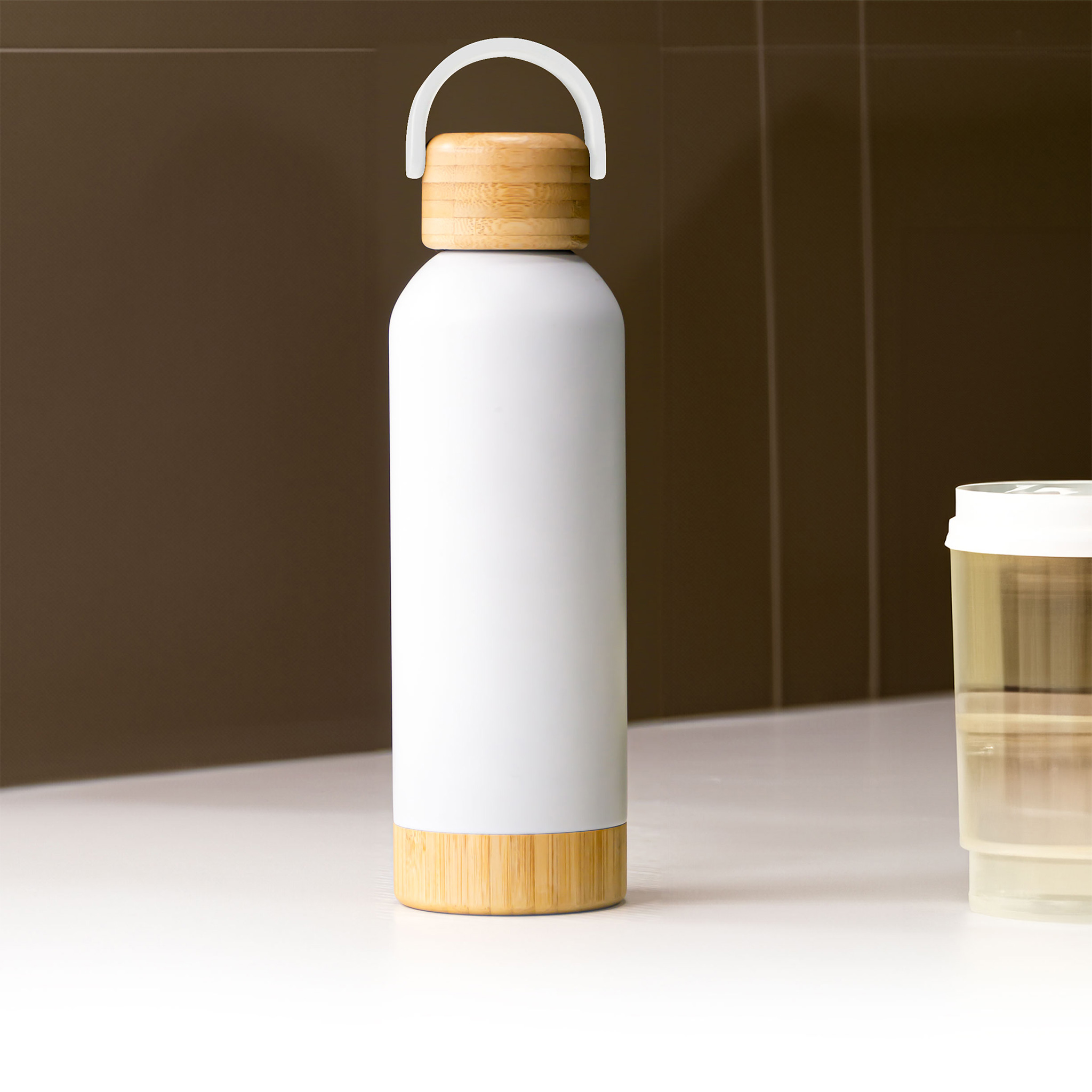 Insulated Bottle With Bamboo Lid WT