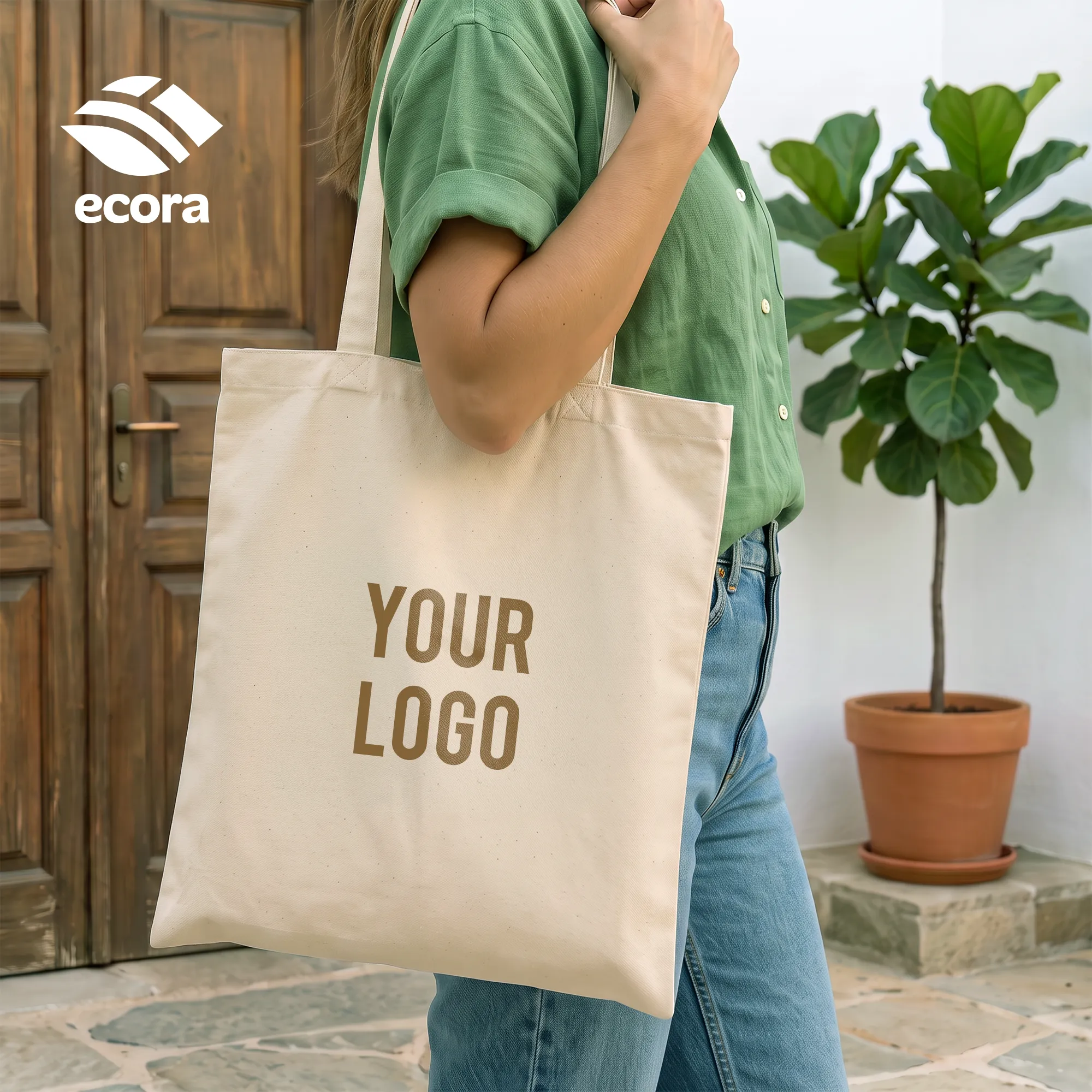 Recycled Cotton Tote Bag Natural