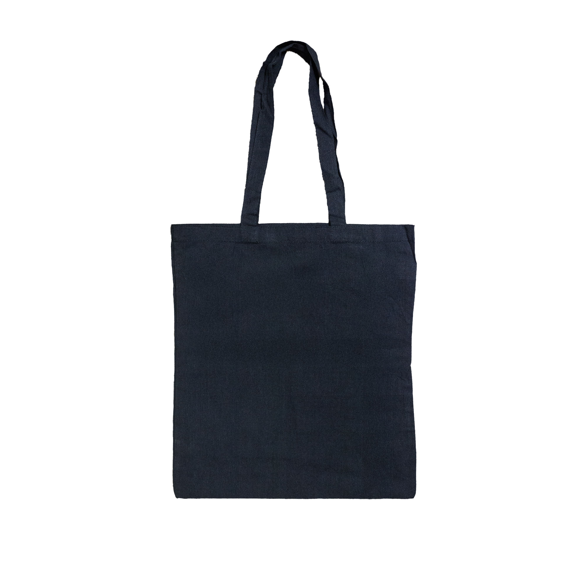 Black recycled cotton tote bag with long handles – sustainable and reusable