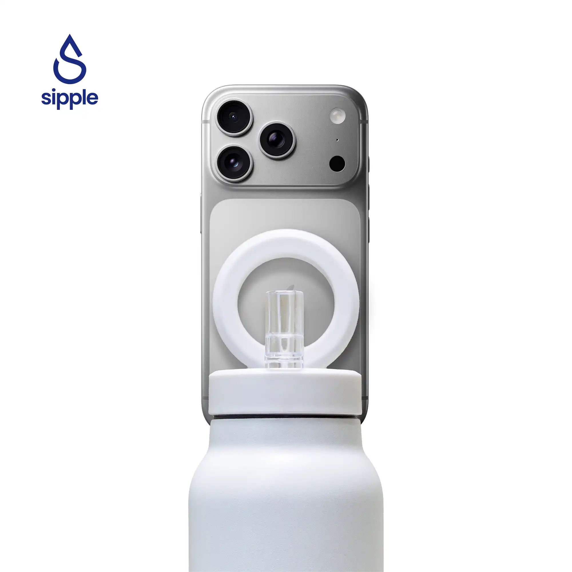 Magnetic insulated water bottle with phone holder in multiple colors
