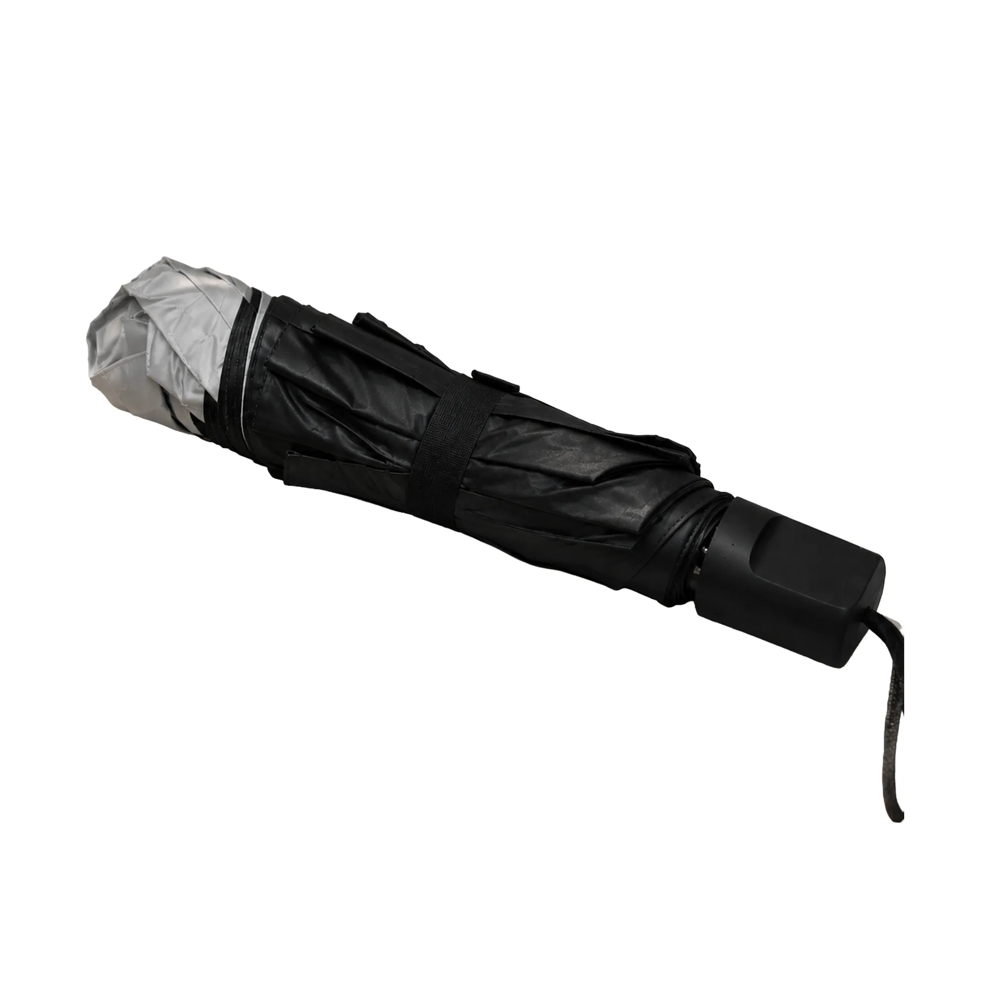 metallic silver ultra slim travel umbrella custom logo corporate gift UAE