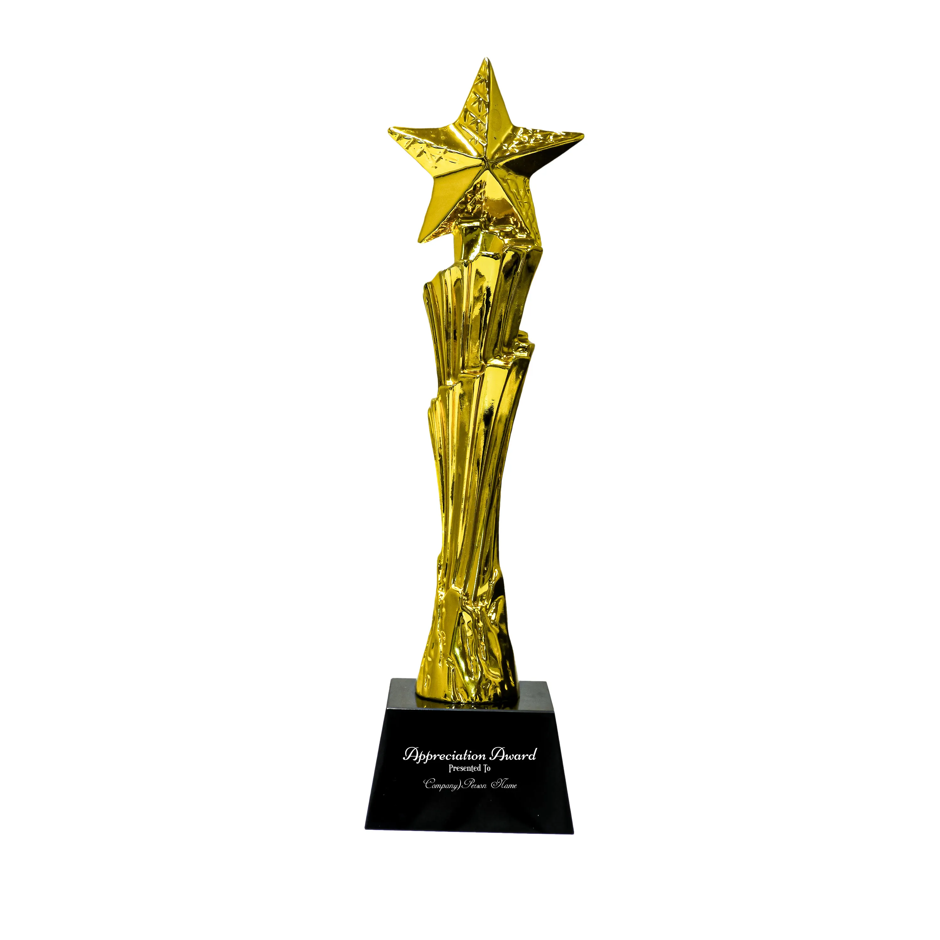 Award Trophy  Star Vertical full gold with black base