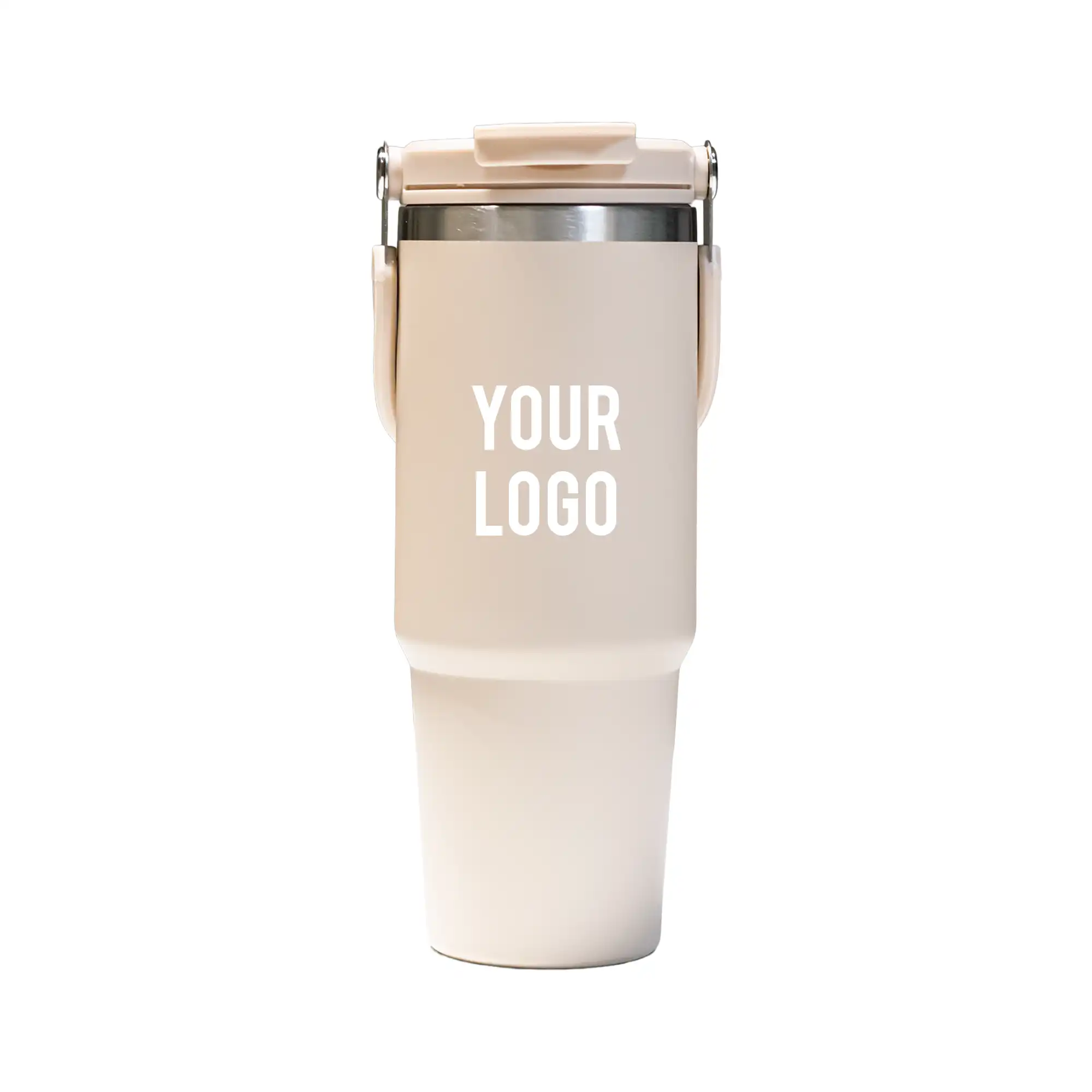Tumbler with Handle and Sipper White