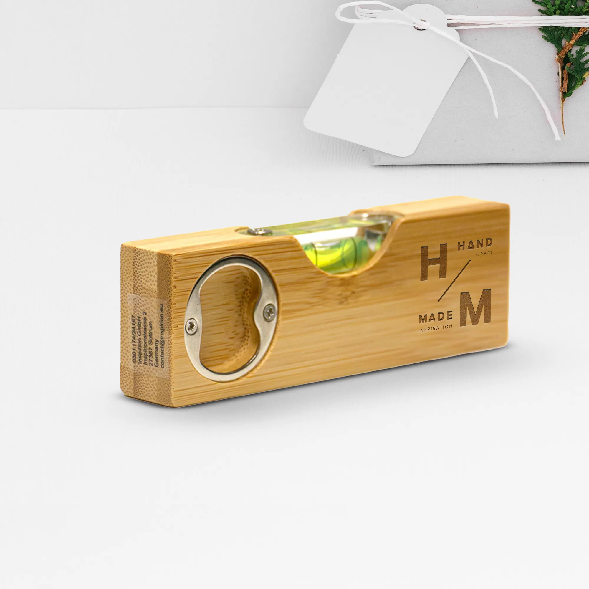 Bamboo Water Level & Bottle Opener