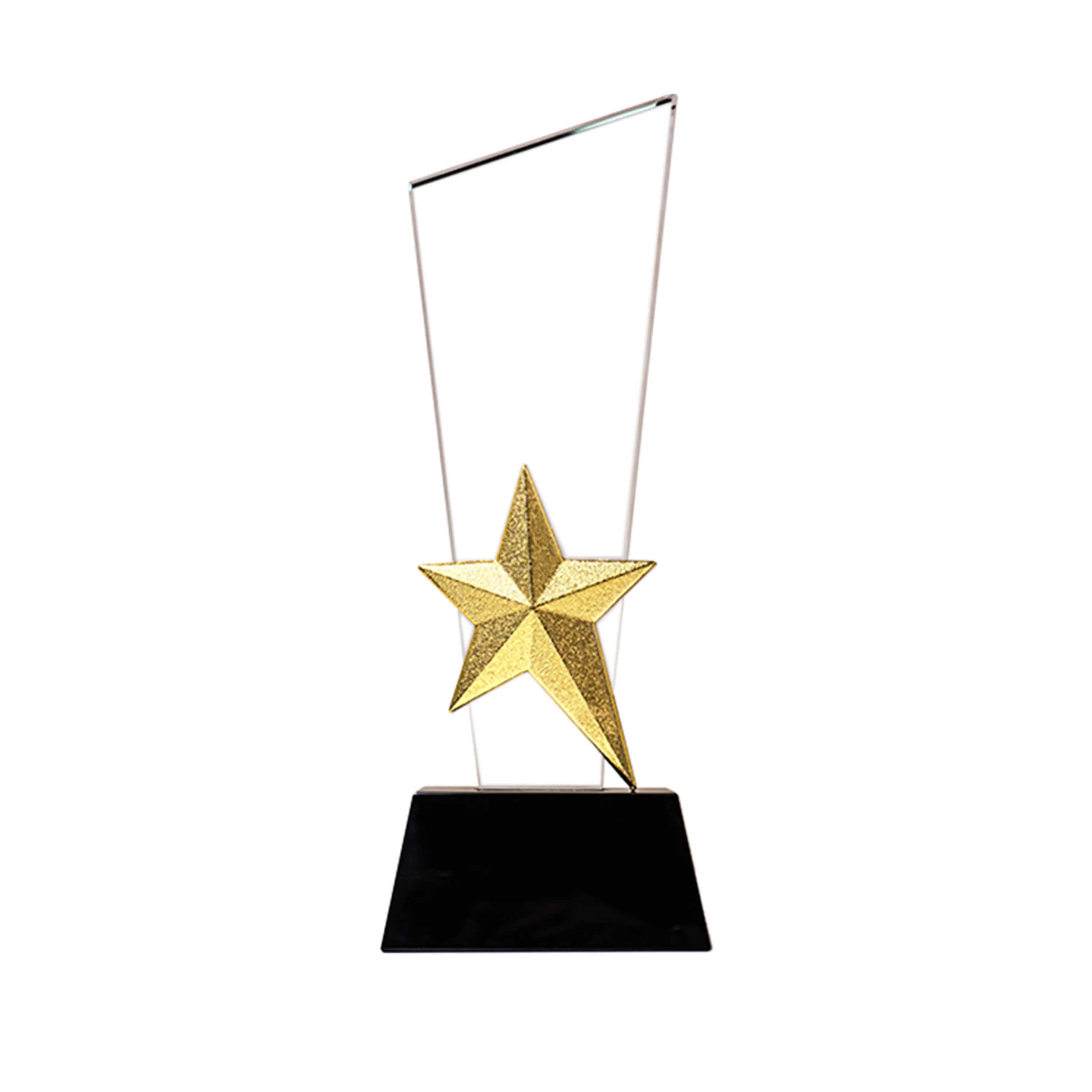 Crystal Trophy with Metal Star