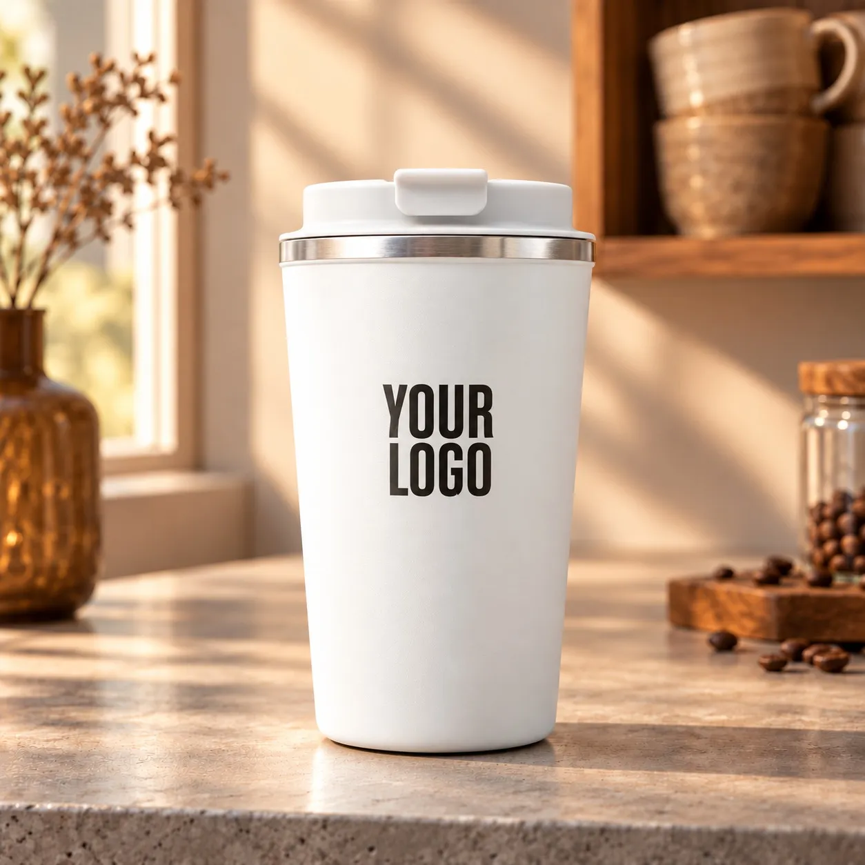 Stainless Steel Thermal Mug White