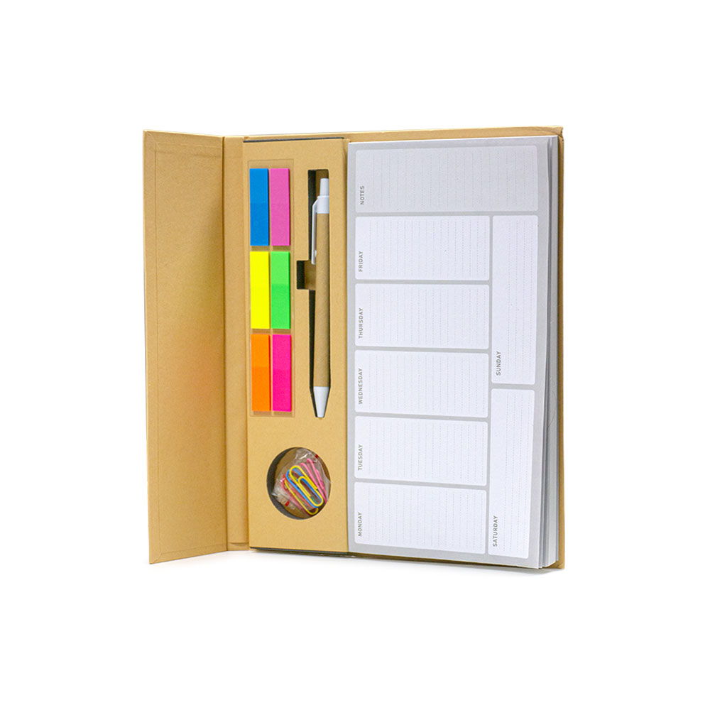 Work Planner with Clips Pen and Post-it