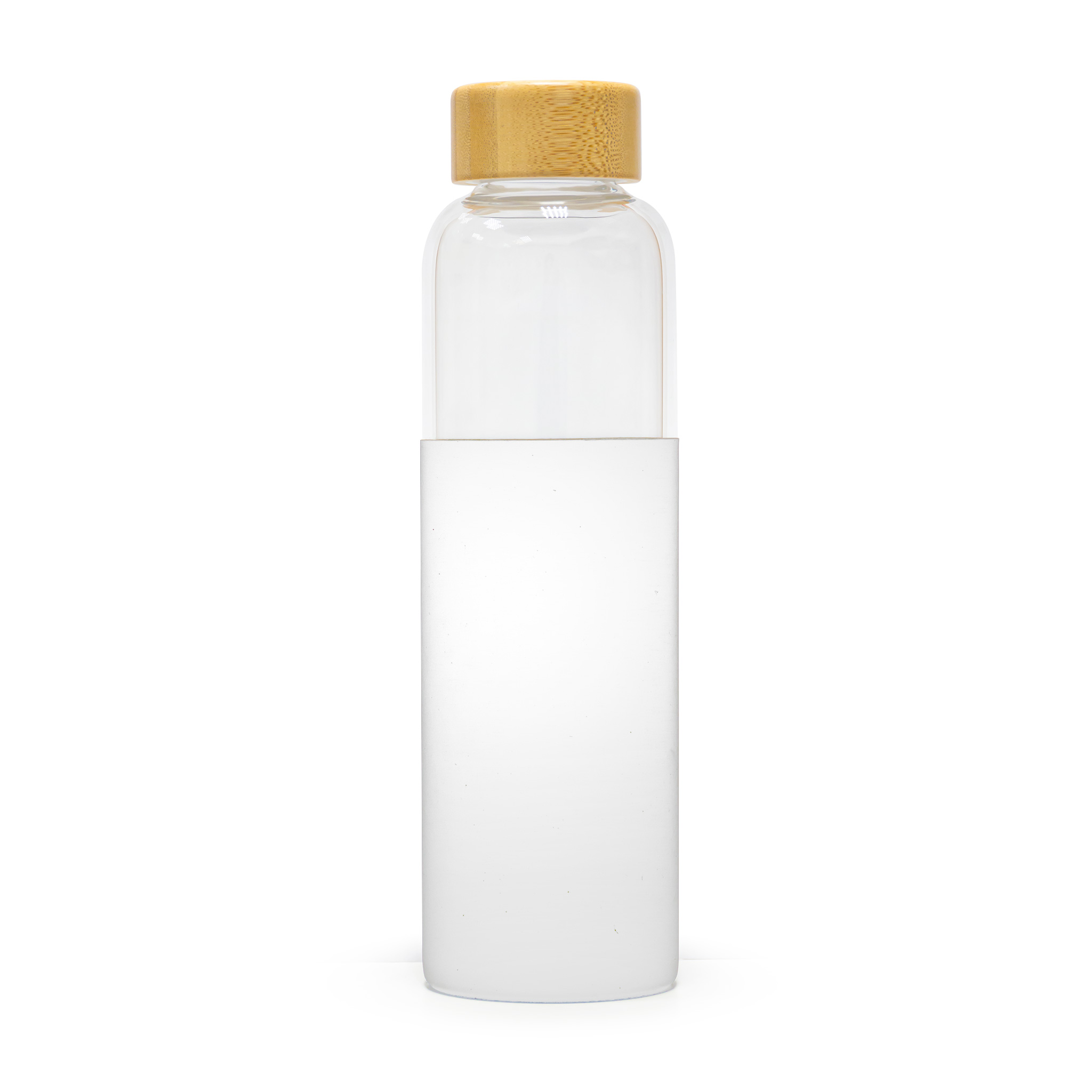 Bamboo Lid Glass Bottle With Silicon Case WT