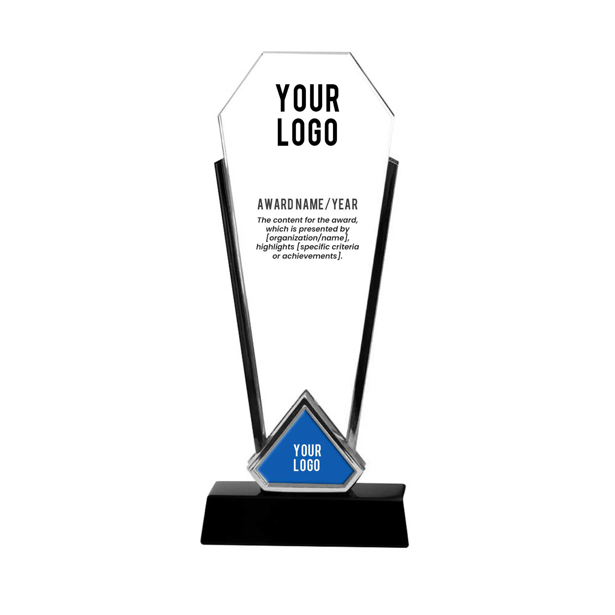 Trophy with Silver Edge and Black Base