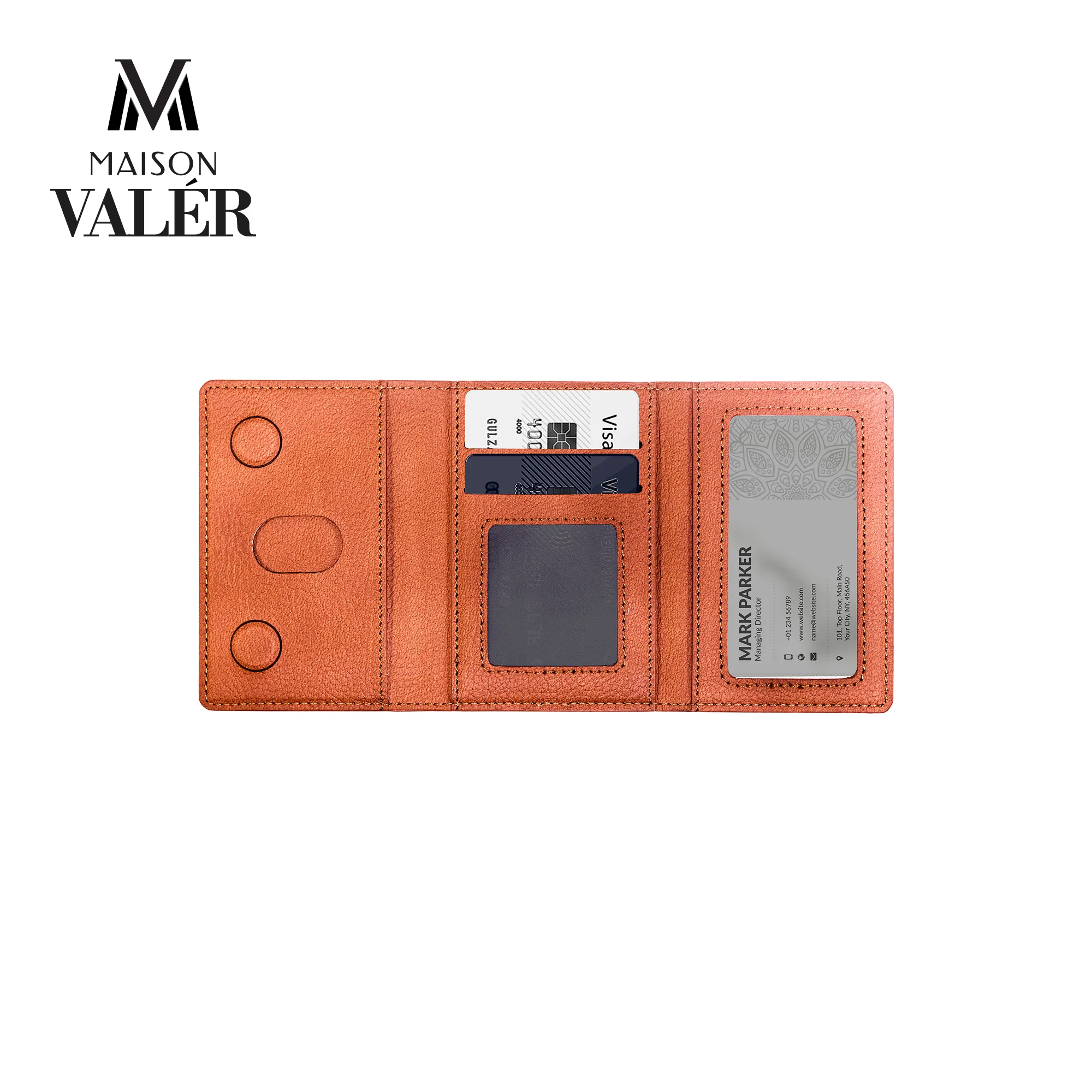 The Minimalist leather MagSafe card holder phone wallet custom logo corporate gift UAE