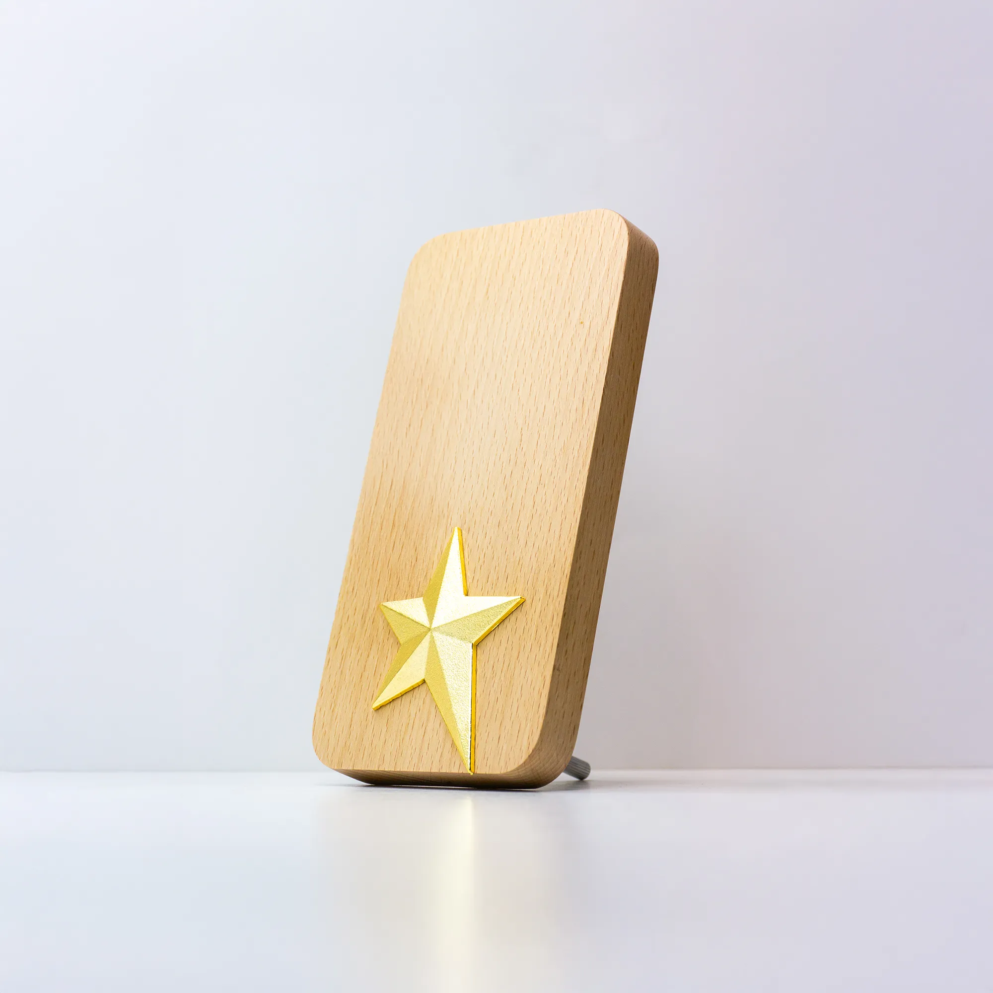 Wooden Trophy with Gold Star