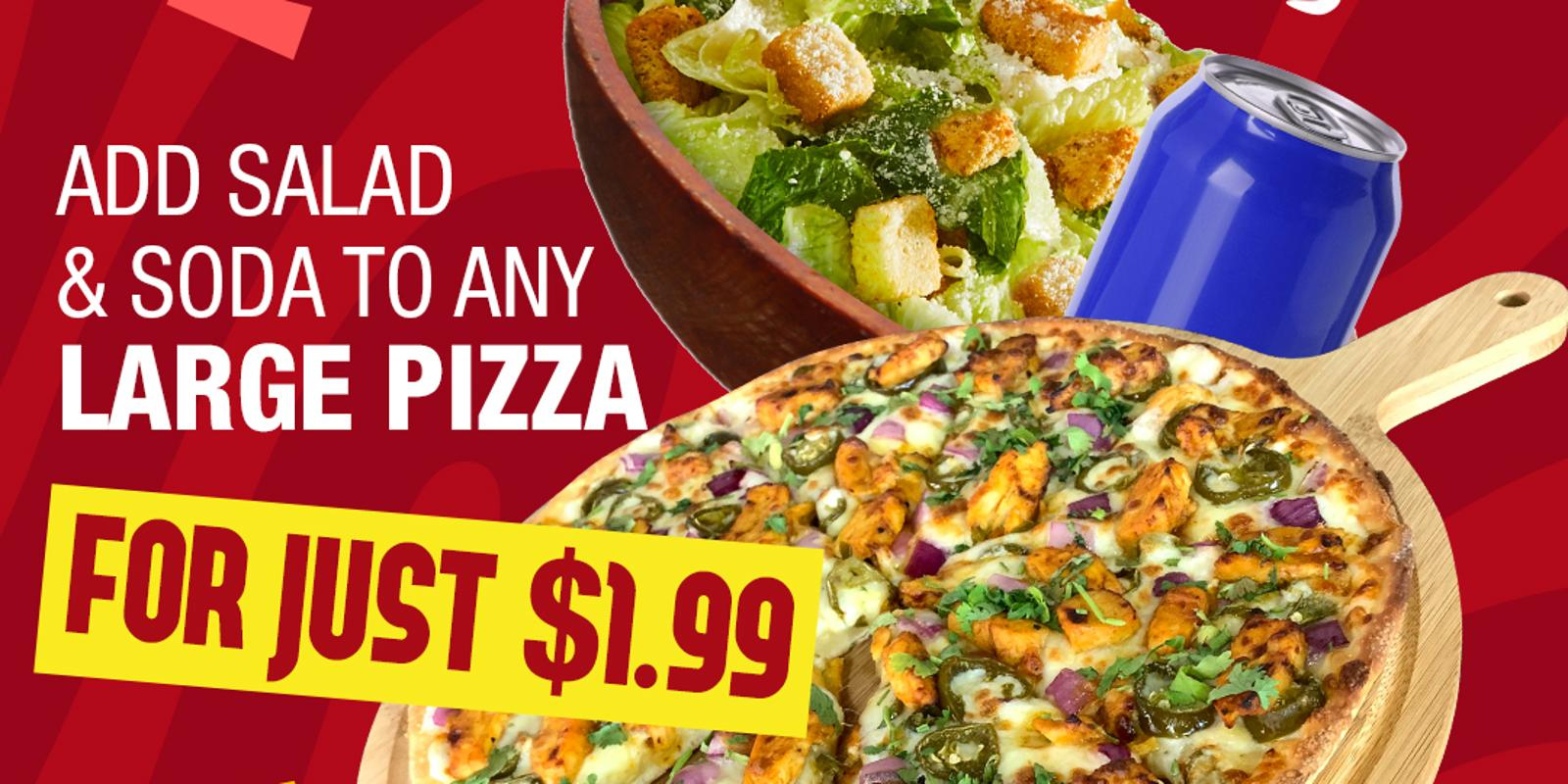Pizza, Salad & Soda