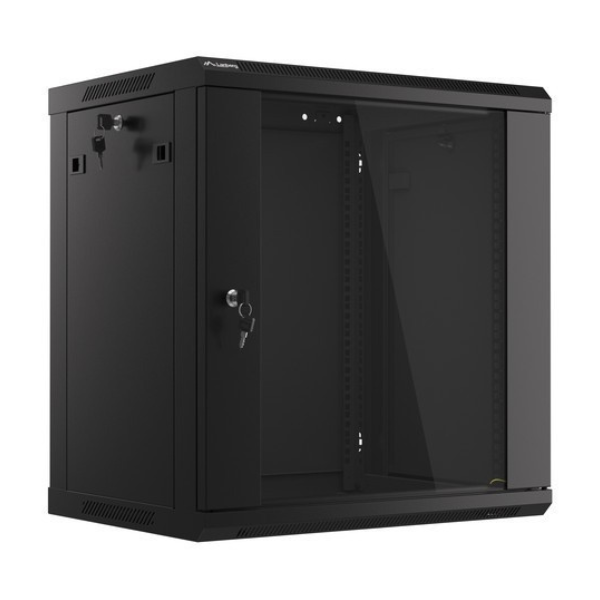 12U Wall Mount Server Rack Cabinet 600x450mm Lockable Glass Door