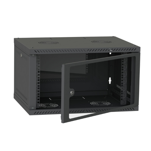 4U Wall Mount Server Rack Cabinet 600x450mm with Lockable Glass Door