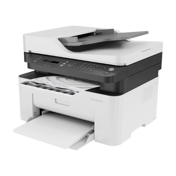 HP LaserJet MFP 137fnw Multifunction Wireless Laser Printer - Print, Copy, Scan, Fax, Black thumbnail 3