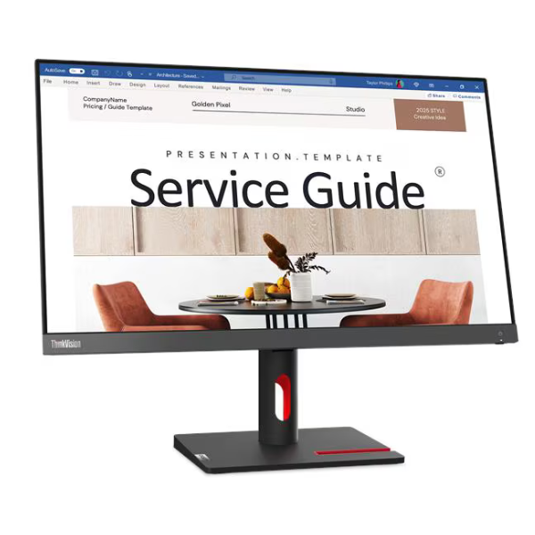 Lenovo ThinkVision S24i‑30 24" FHD (1920×1080) IPS Monitor, 100Hz Refresh Rate, 4ms Response, 250‑nit Brightness, 99% sRGB, HDMI & VGA Ports thumbnail 3