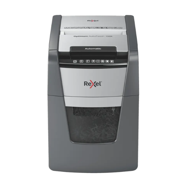 Rexel Optimum AutoFeed+ 100X Automatic Cross-Cut Paper Shredder
