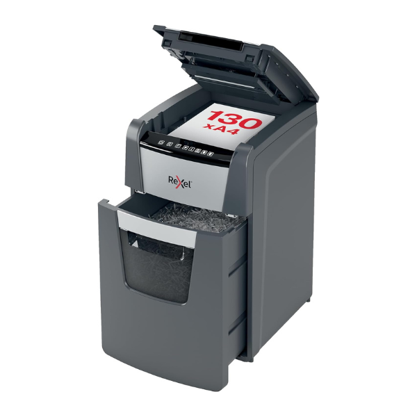 Rexel Optimum AutoFeed+ 130X P-4 Cross Cut Paper Shredder - Black thumbnail 3