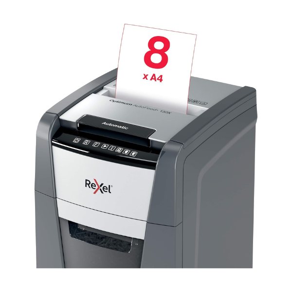 Rexel Optimum AutoFeed+ 130X P-4 Cross Cut Paper Shredder - Black thumbnail 4