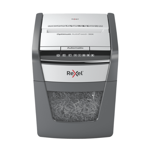 Rexel Optimum AutoFeed+ 50X Automatic Cross-Cut Paper Shredder