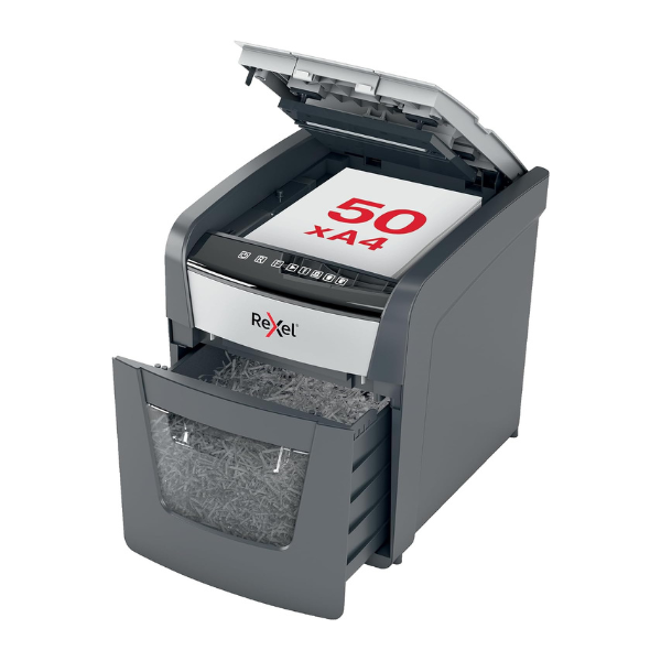 Rexel Optimum AutoFeed+ 50X Automatic Cross-Cut Paper Shredder thumbnail 2