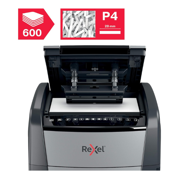 Rexel Optimum AutoFeed+ 600X Cross-Cut Shredder 150L Bin P-4 Security thumbnail 4