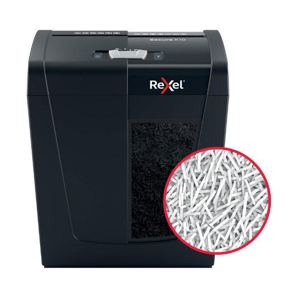 Rexel Secure X10 Cross Cut Paper Shredder 10 Sheet P-4 Security