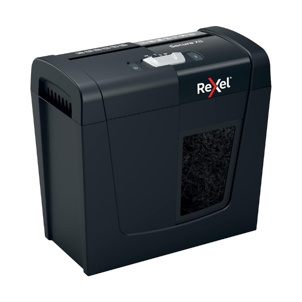 Rexel Secure X6 Cross Cut Paper Shredder 6 Sheet P-4 Security Black thumbnail 2