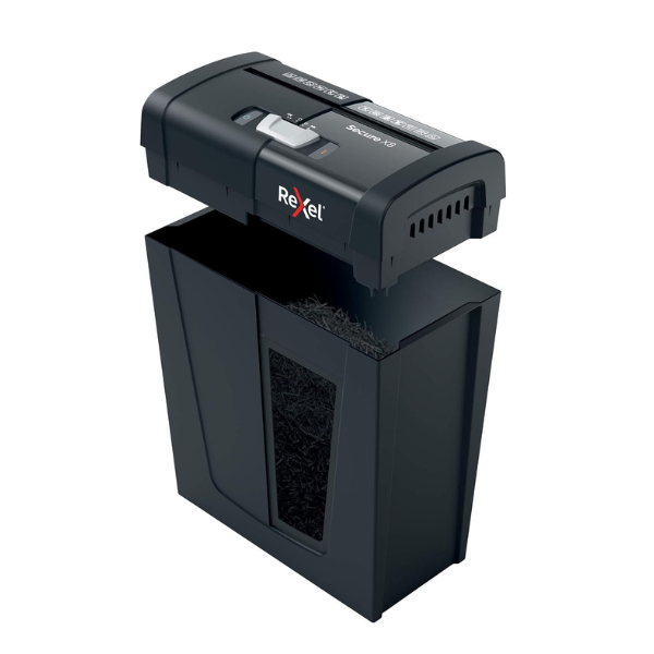 Rexel Secure X8 Cross Cut Paper Shredder (8 Sheet Capacity, P-4 Security) - Black thumbnail 3