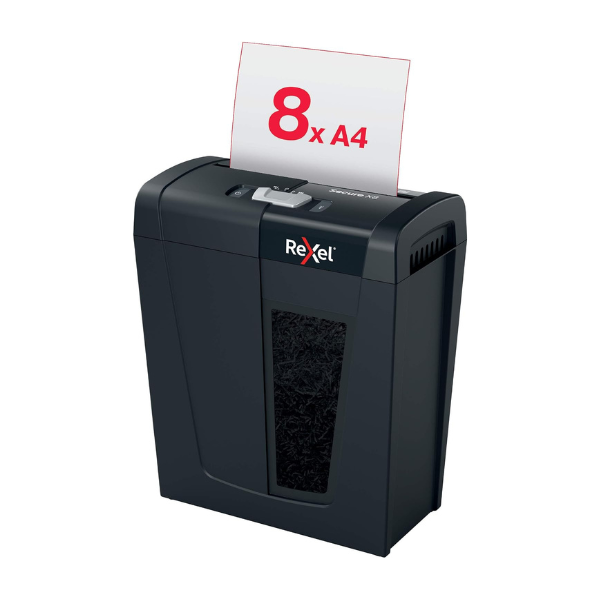 Rexel Secure X8 Cross Cut Paper Shredder (8 Sheet Capacity, P-4 Security) - Black thumbnail 4