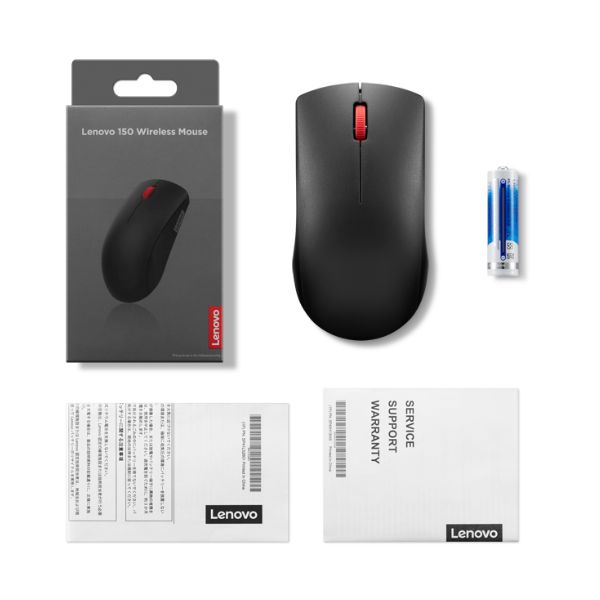 Lenovo 150 Wireless Mouse 2.4GHz 1000 DPI Ambidextrous Black (4Y51M70369) thumbnail 5
