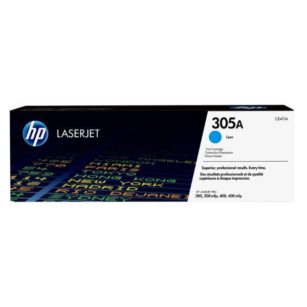 HP 305A CE411A Original Cyan LaserJet Toner Cartridge – 2,600 Pages